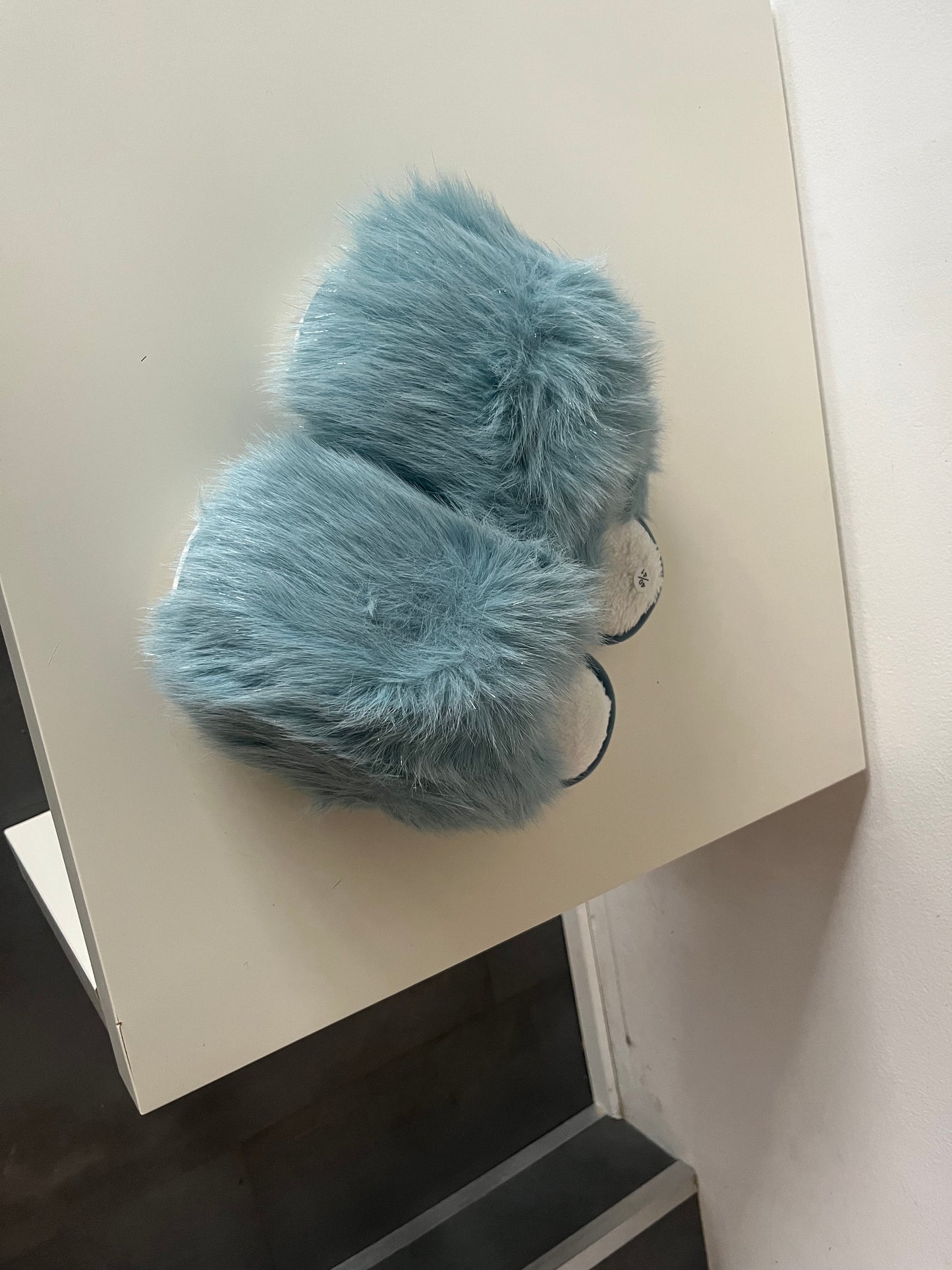 Fluffy pantoffels blauw