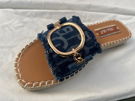 Denim slippers