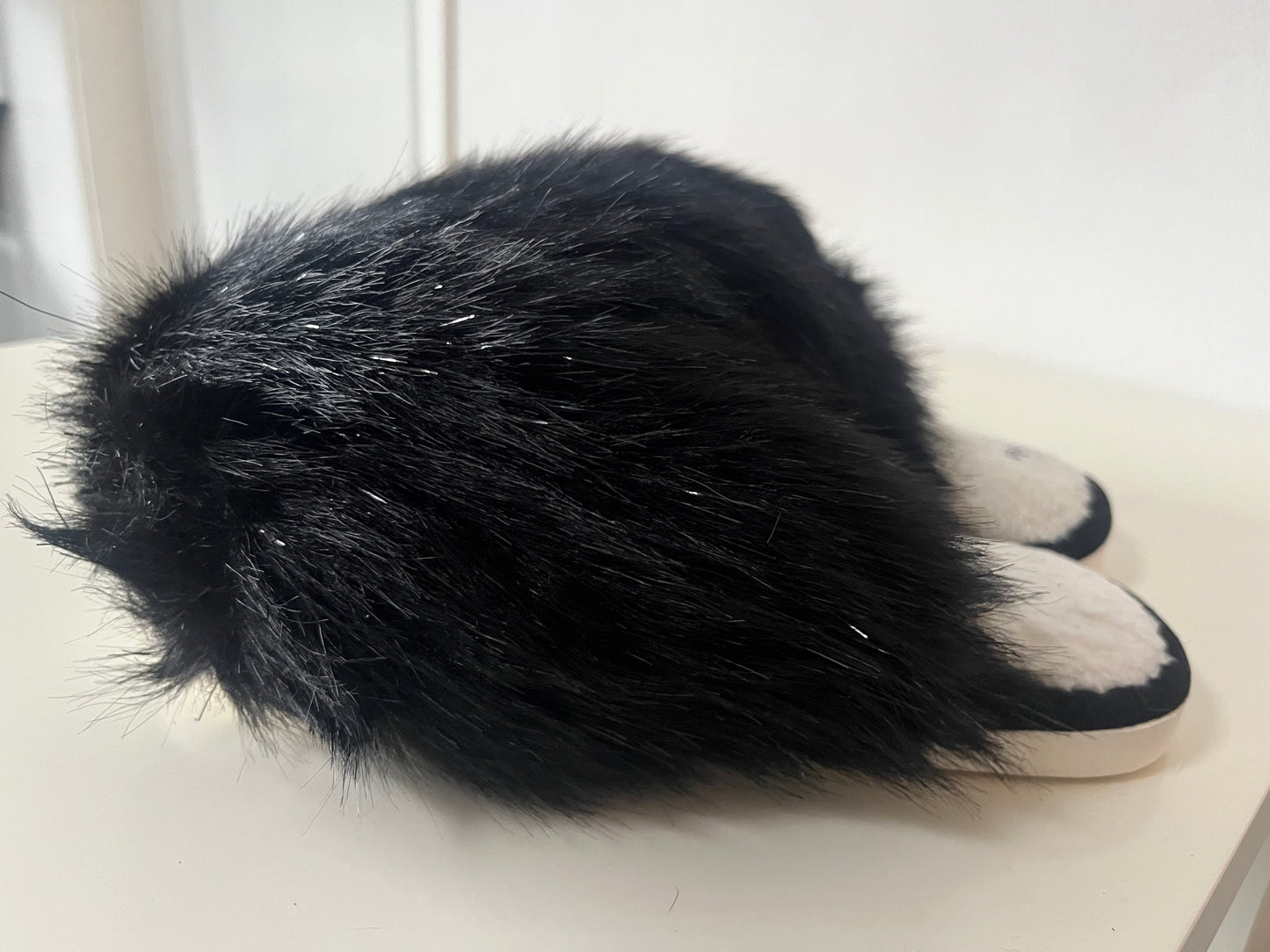 Fluffy pantoffels zwart