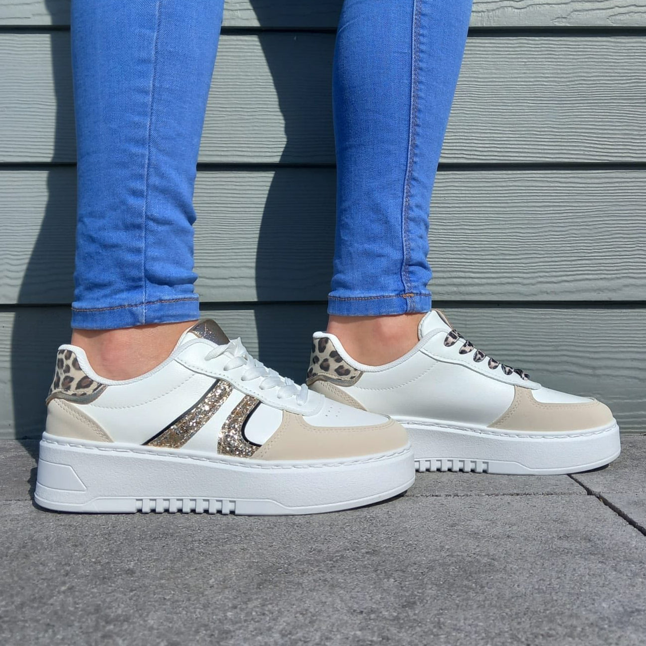 Zoey sneakers wit/beige