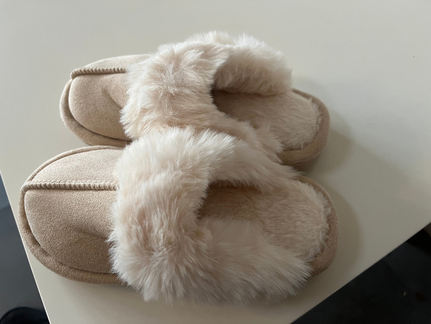 Mini pantoffels beige