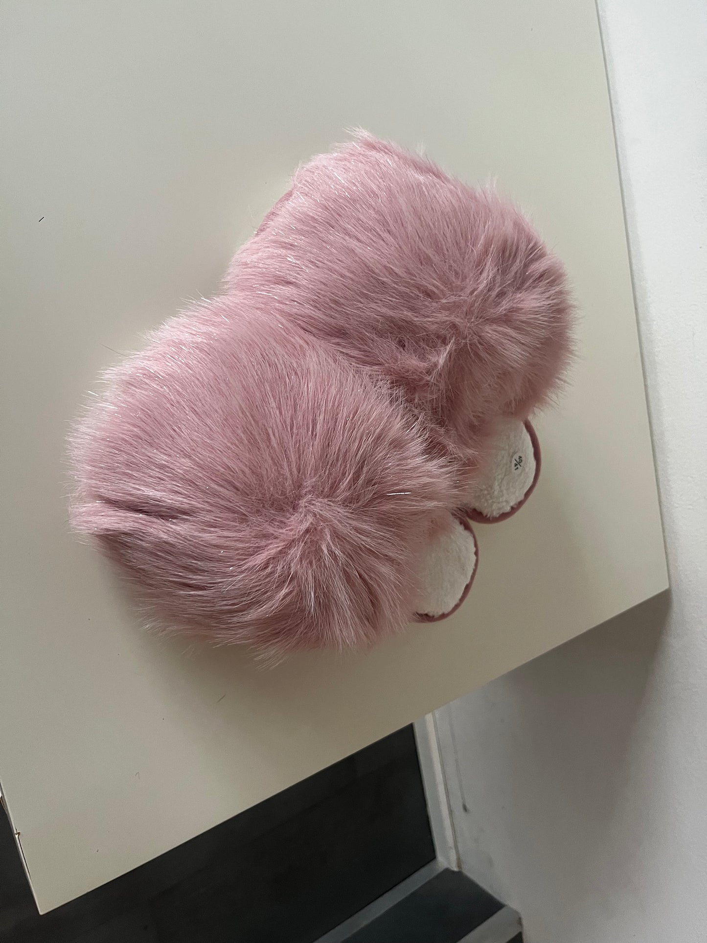 Fluffy pantoffels roze