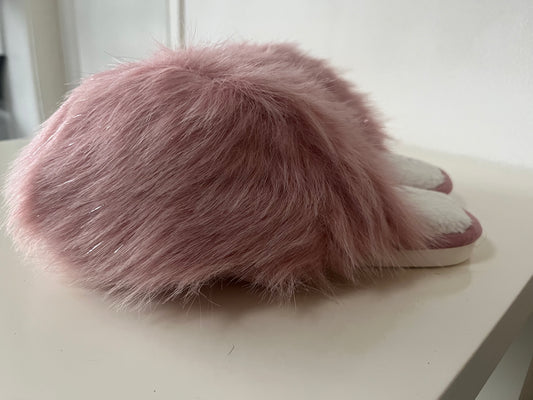 Fluffy pantoffels roze