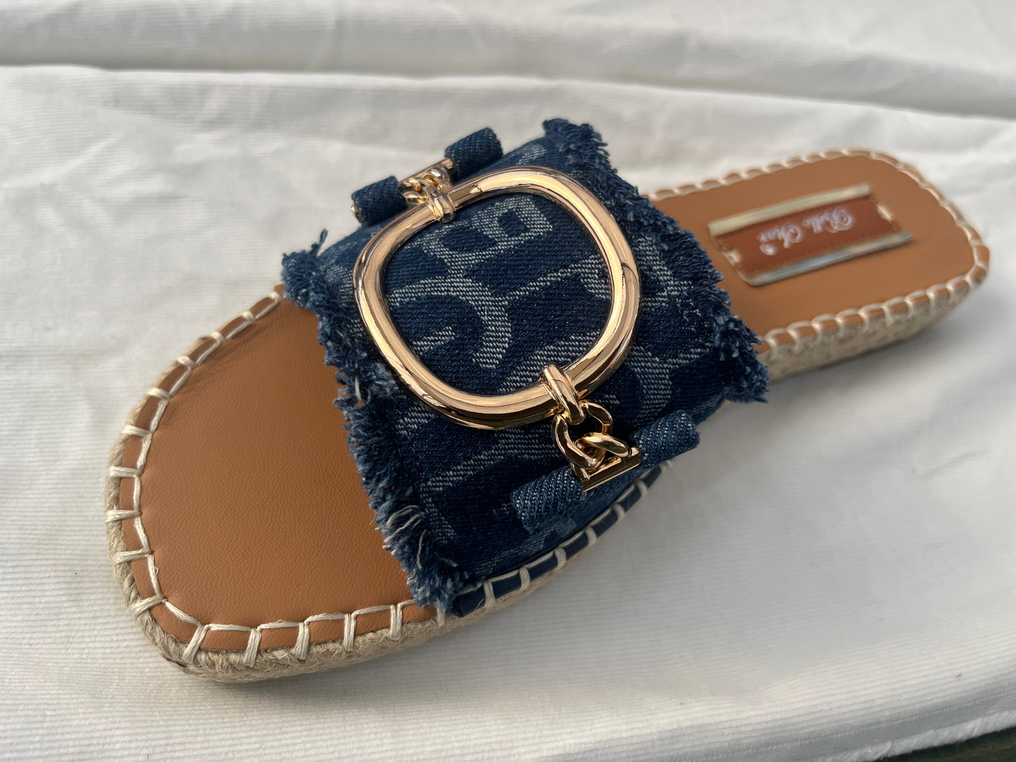 Denim slippers