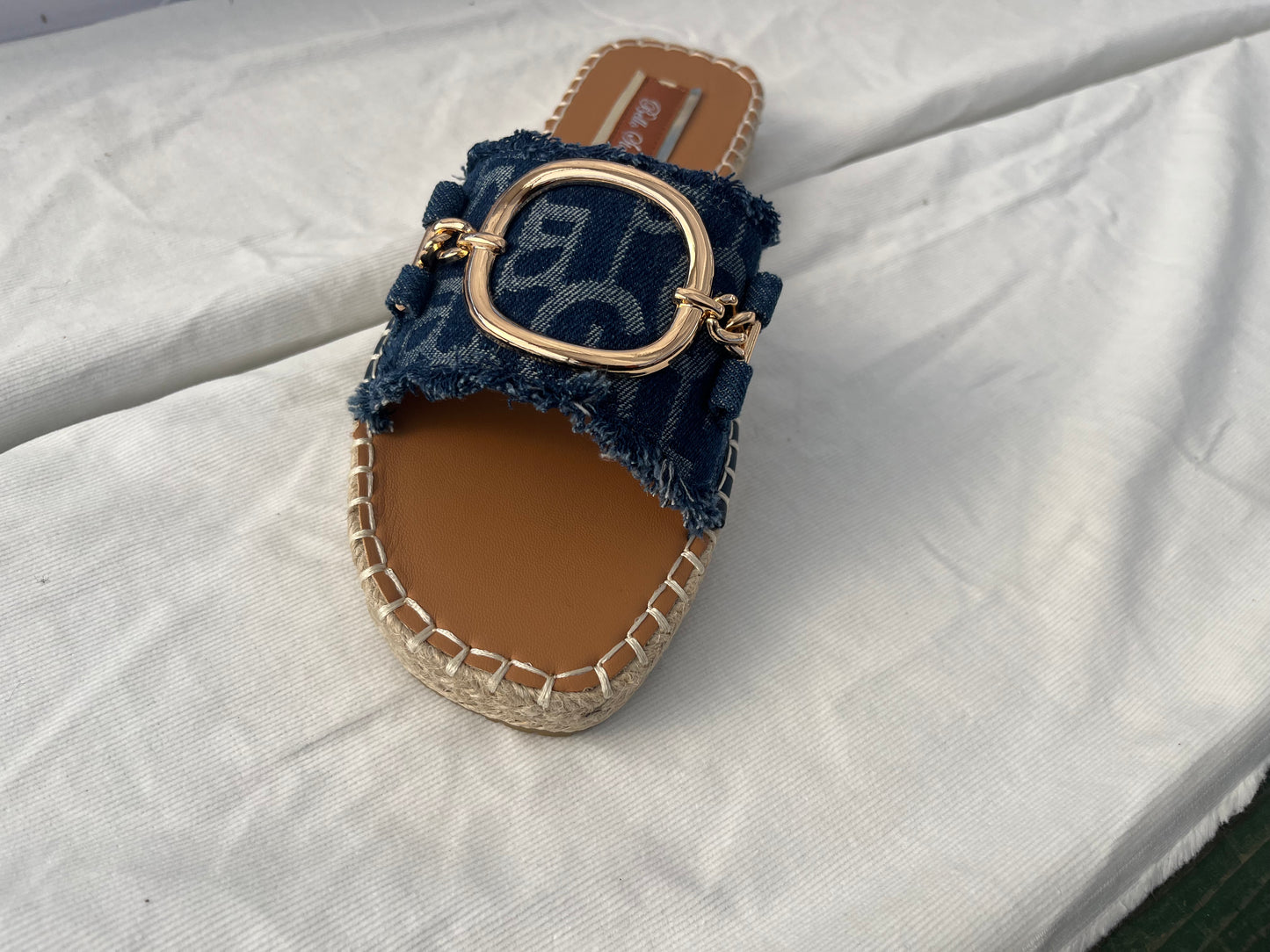 Denim slippers
